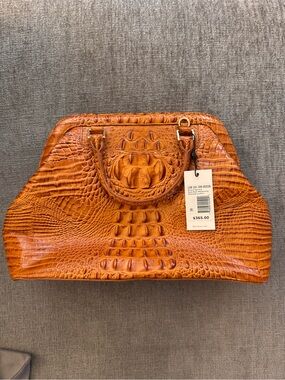 NWT Brahmin Bristol Satchel in Dark Rum Melbourne